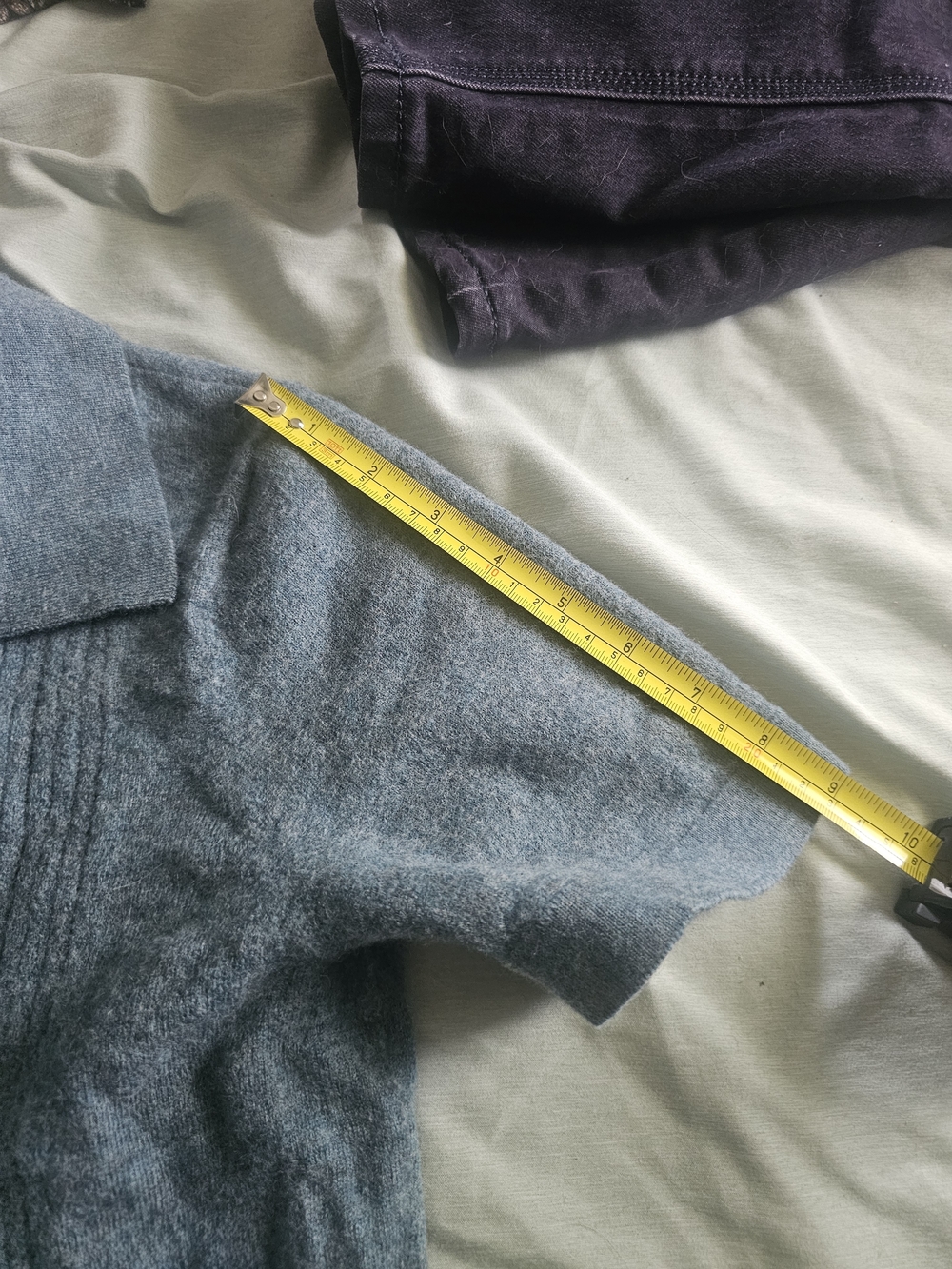 Christian Lacroix Short-Sleeve Knit Jacket in Heather Gray-Blue